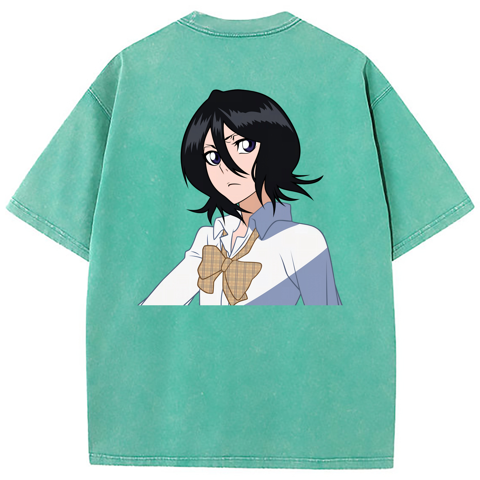 （画像用） ブリーチ 朽木ルキア BLEACH Kuchiki Rukia 綿100% ヴィンテージ風 半袖Tシャツ（背面プリント）